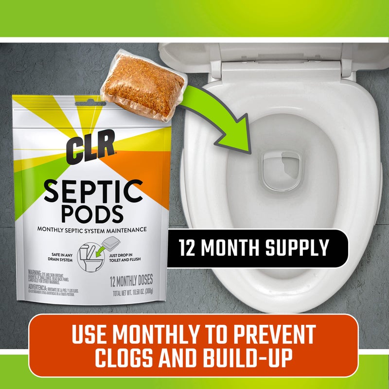 CLR Septic System Treatment Pods, Hassle-Free, Dissolvable and Easy to Flush, Formulated with Biobased Ingredients, Helps prevent Clogs and Build-up, 1 Year Supply - Image 4
